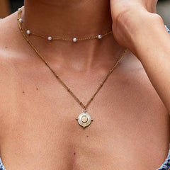 Vioraia Monique Vintage Stone Necklace