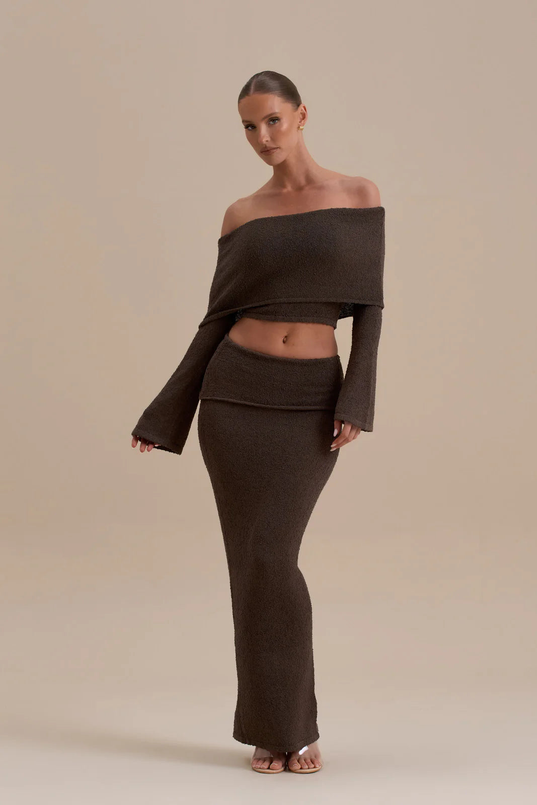 YASMIN BOUCLE KNIT CO-ORD | CHOCOLATE