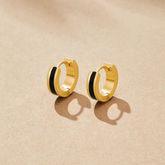 Vioraia Leigh Black Hoop Earrings