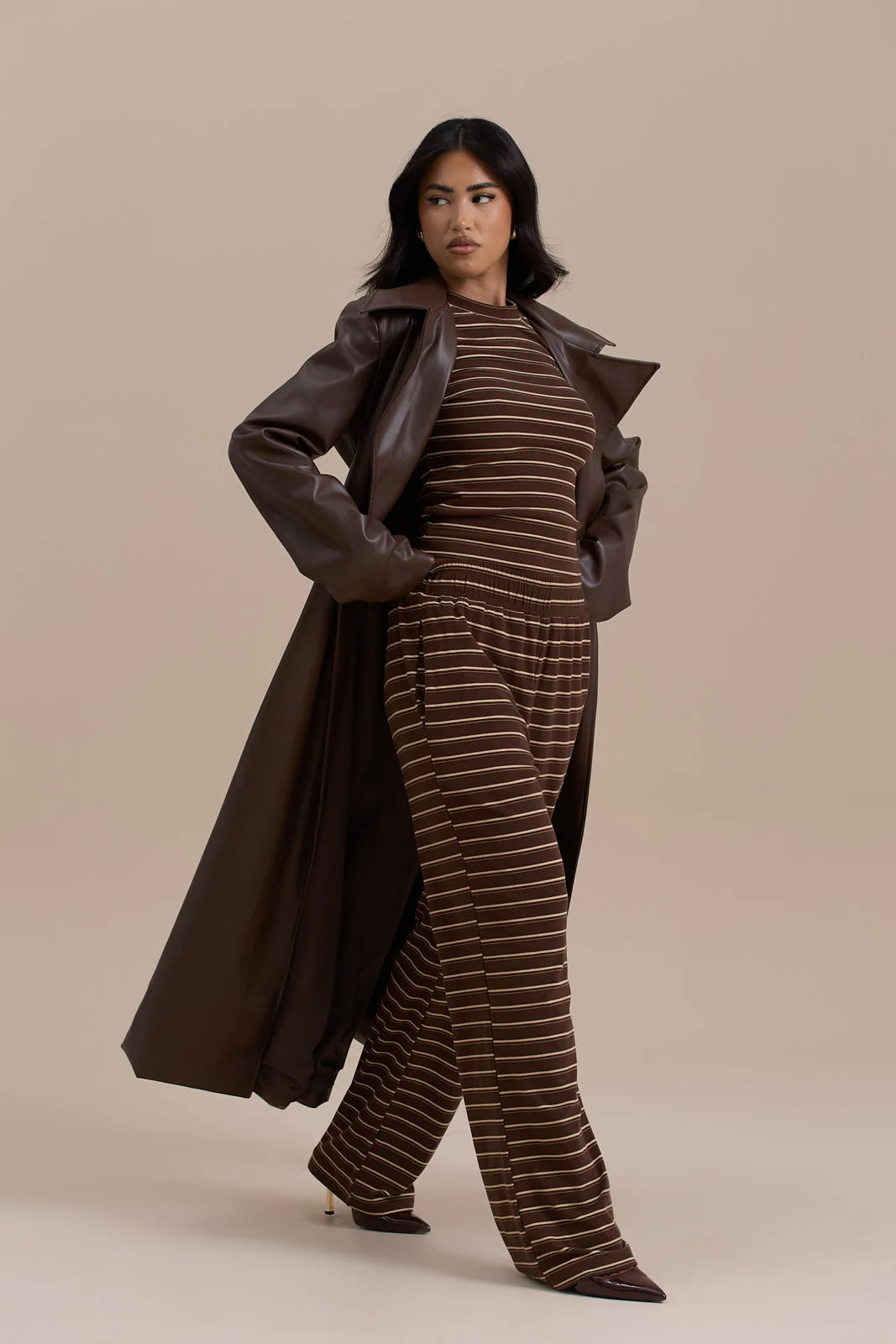 ANUSHKA TRENCH COAT | CHOCOLATE