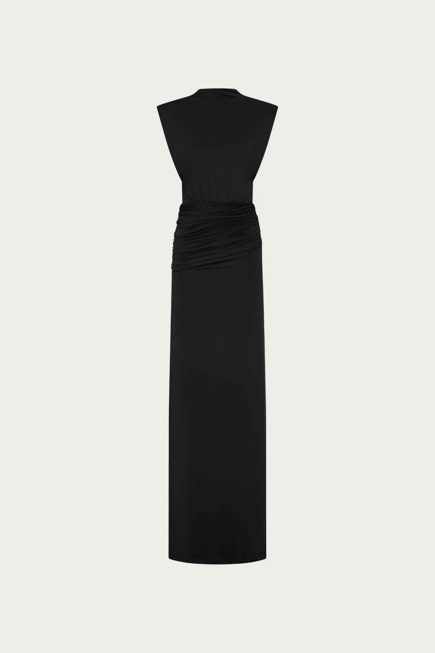 Structured Shoulder Gown | Black