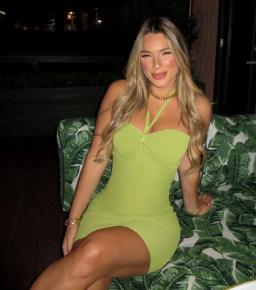 Carefree Energy Halter Bodycon Mini Dress