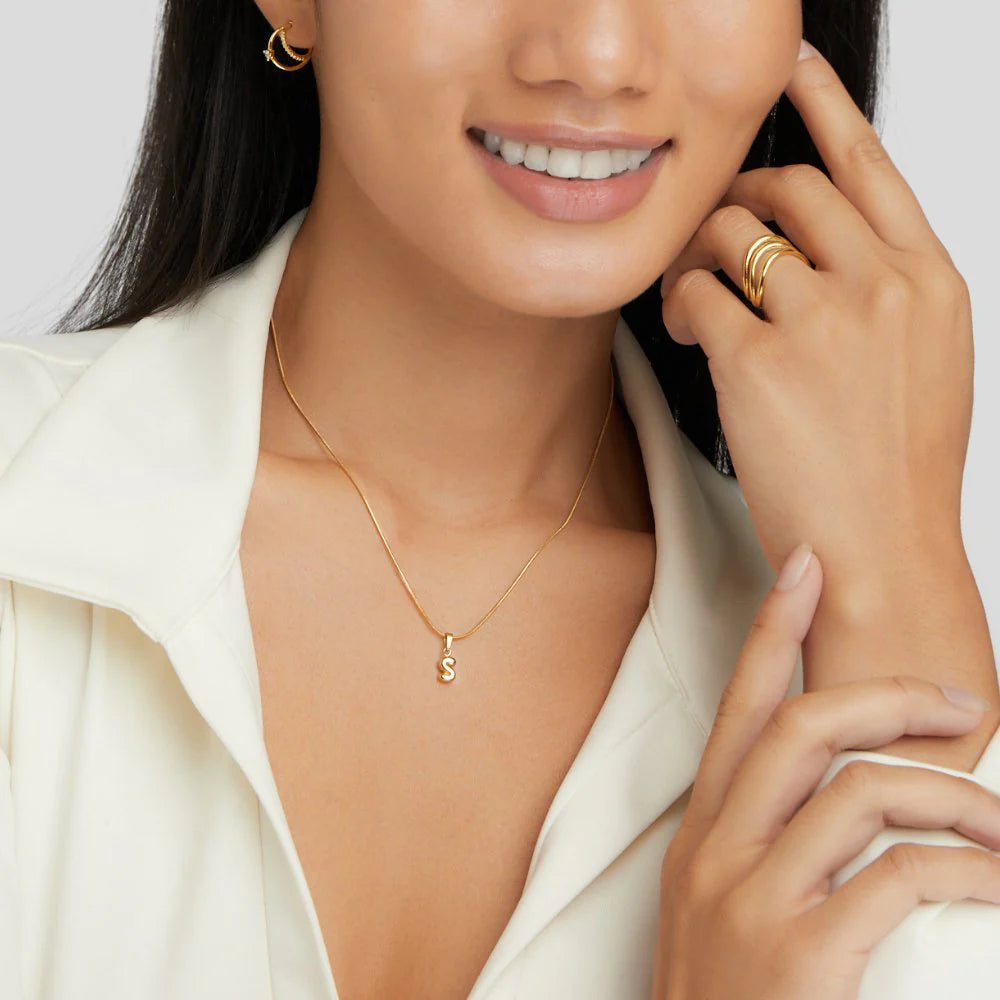 Vioraia Bubble Letter Necklace