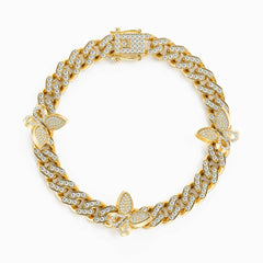 Vioraia Sparkling Butterflies Cuban Anklet
