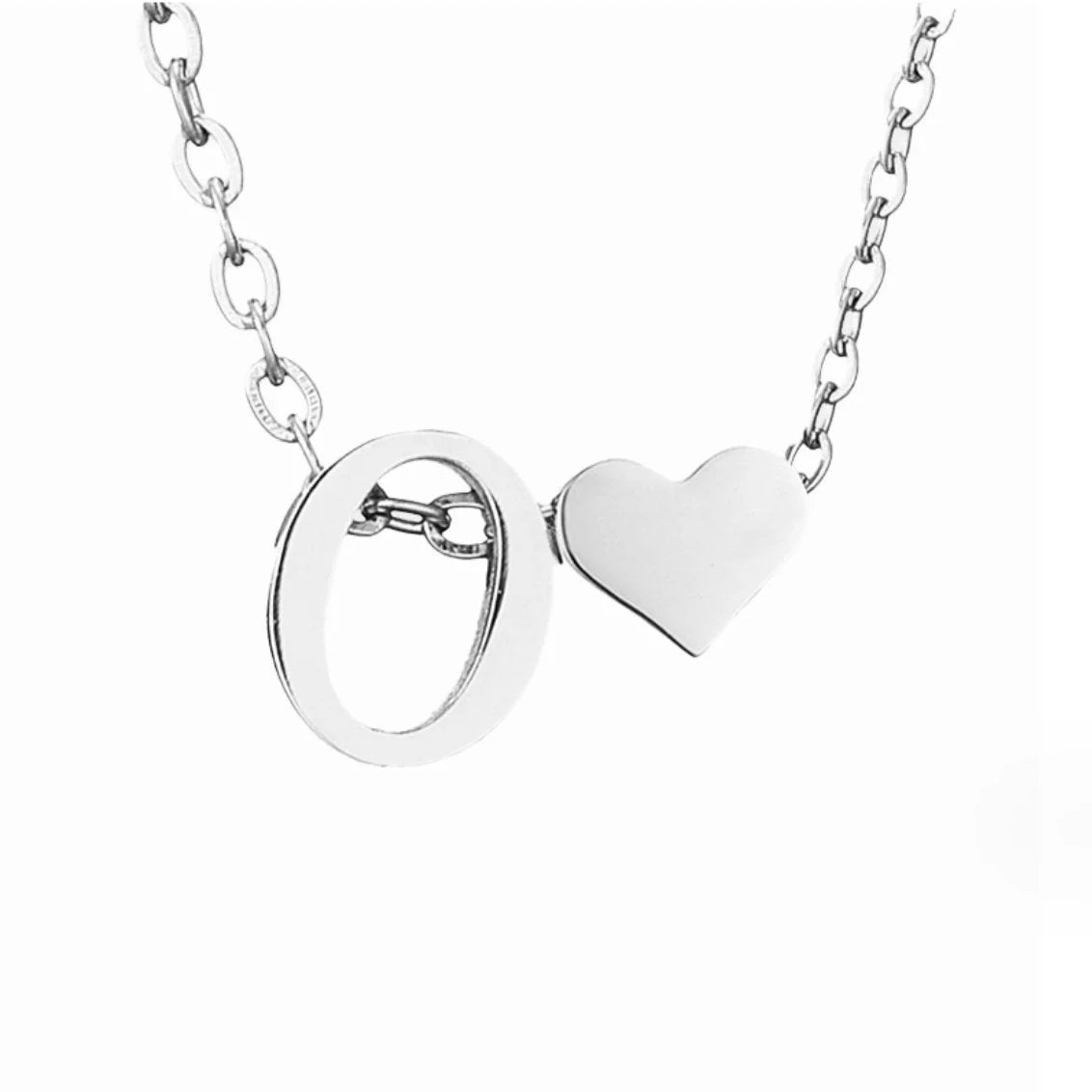 Vioraia Forever Love & Letter Silver Necklace