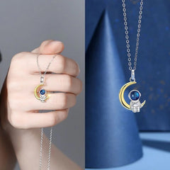 Vioraia Astronaut Moon Necklace