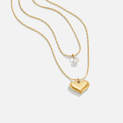 Vioraia Amari Layered Heart Pendant Necklace