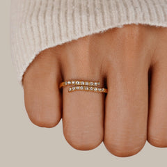 Vioraia Layered Gold & Crystal Wrap Ring
