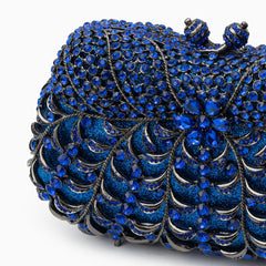 Vioraia (CS) Alyssa Rhinestones Clutch Bag - Blue