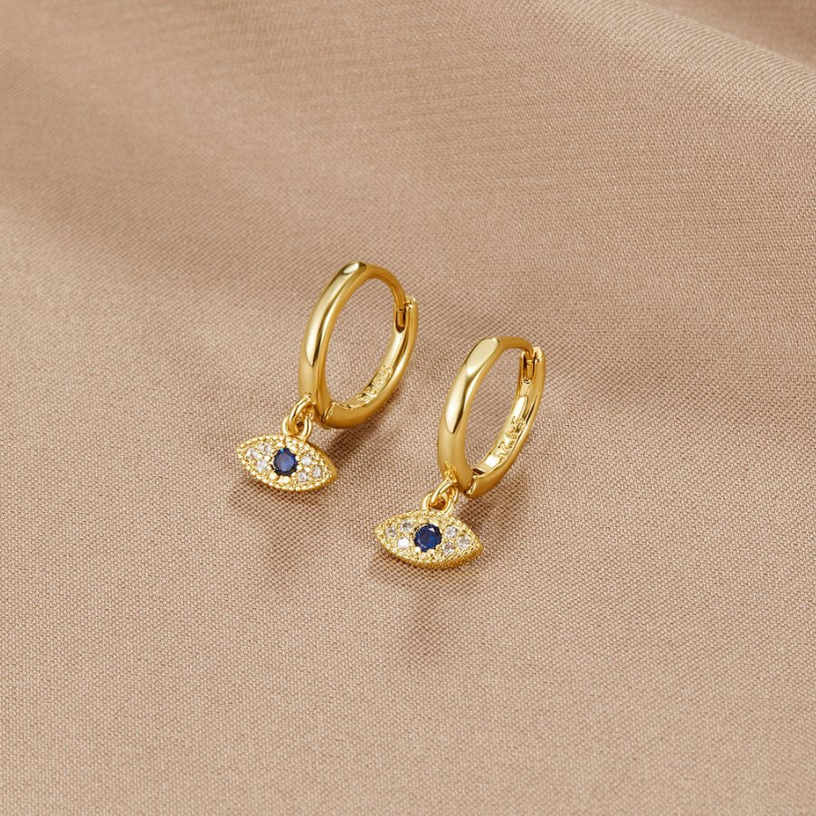 Vioraia Blue Evil Eye Drop Earrings