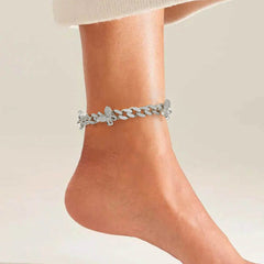 Vioraia Sparkling Butterflies Cuban Anklet