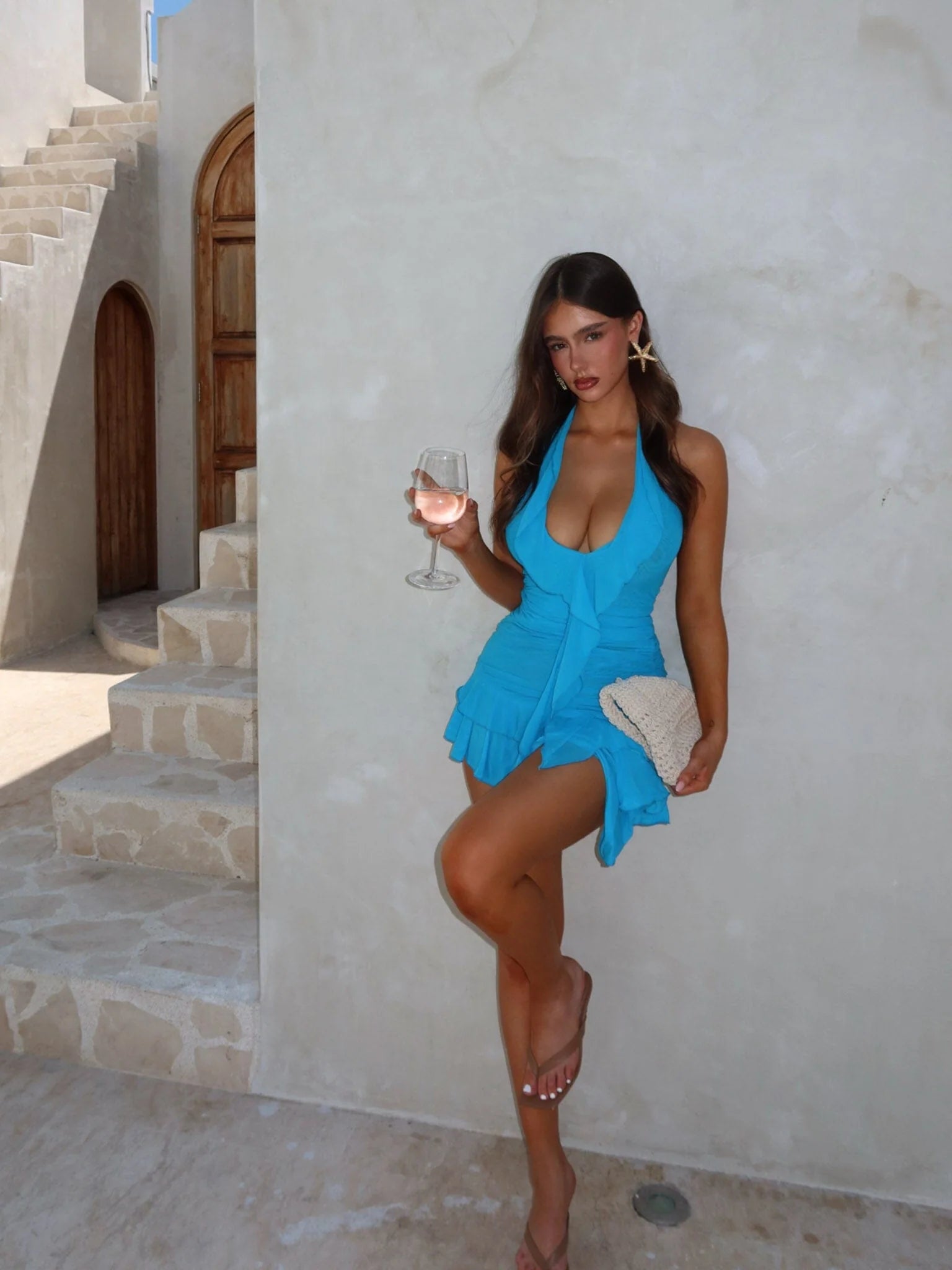 Lucy's ANNIKA MESH MINI DRESS BLUE