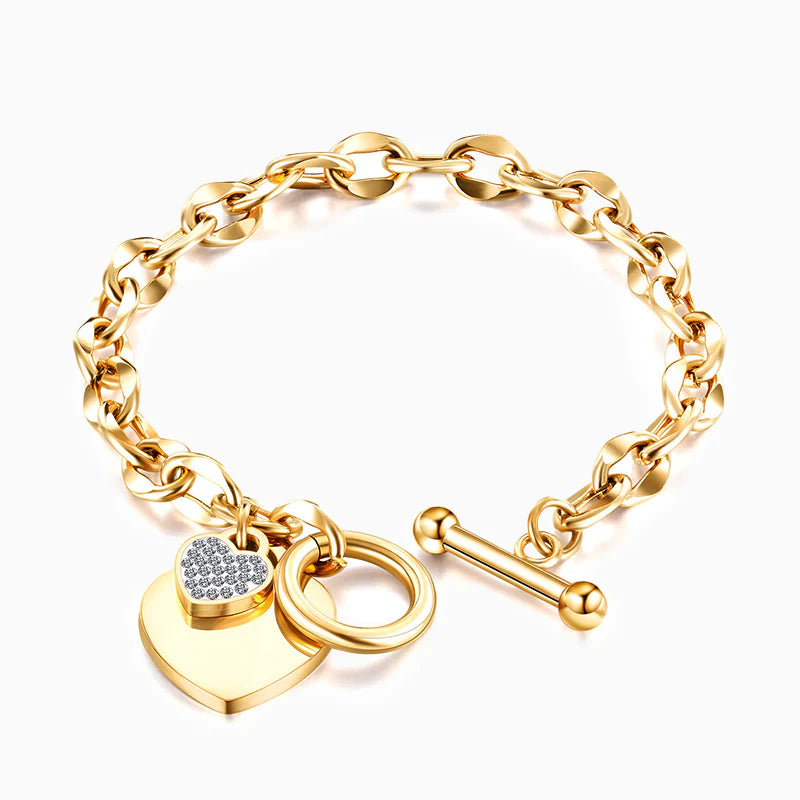 Vioraia Havana Heart Pendant Bracelet