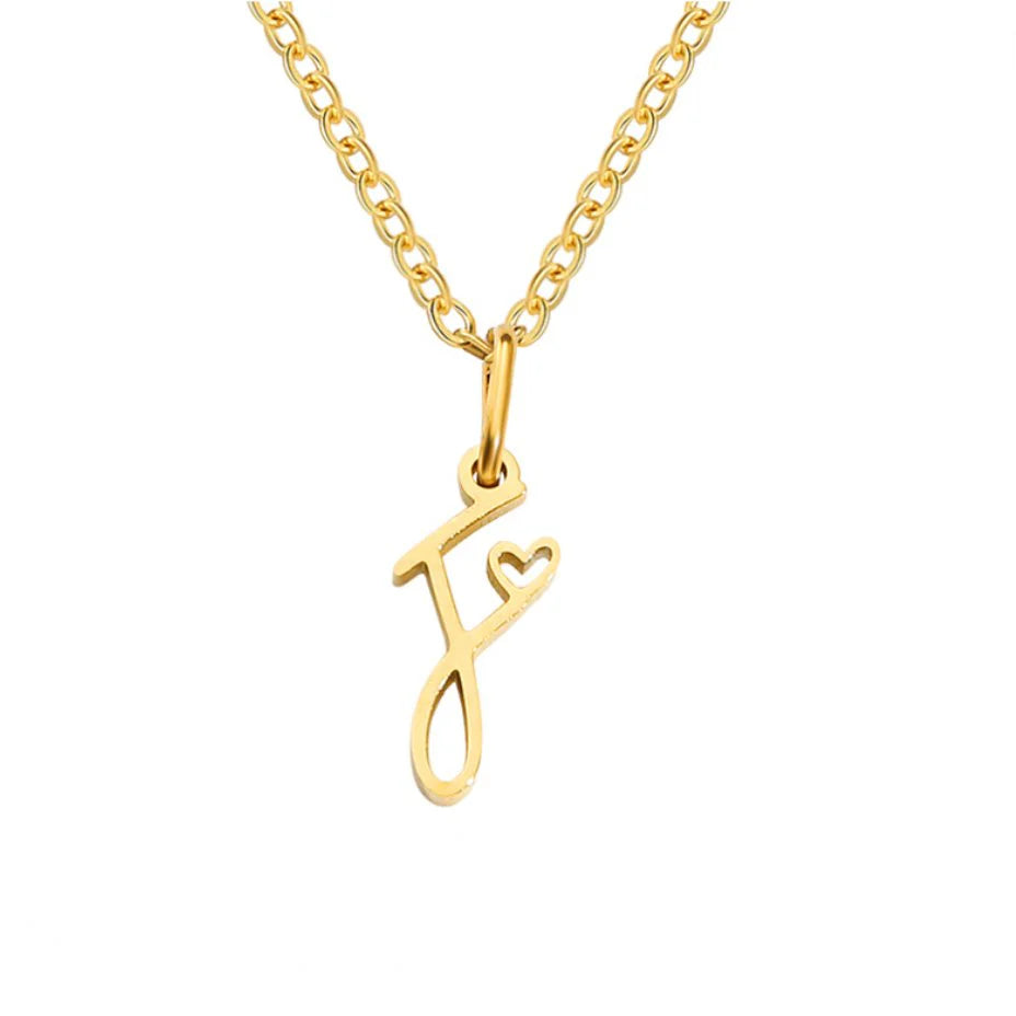 Vioraia Gold Letter Heart Necklace