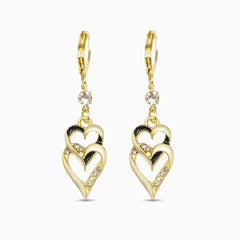 Vioraia Double Layer Love Earrings
