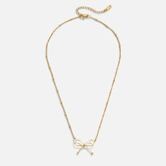 Vioraia Anika Gold Bow Necklace