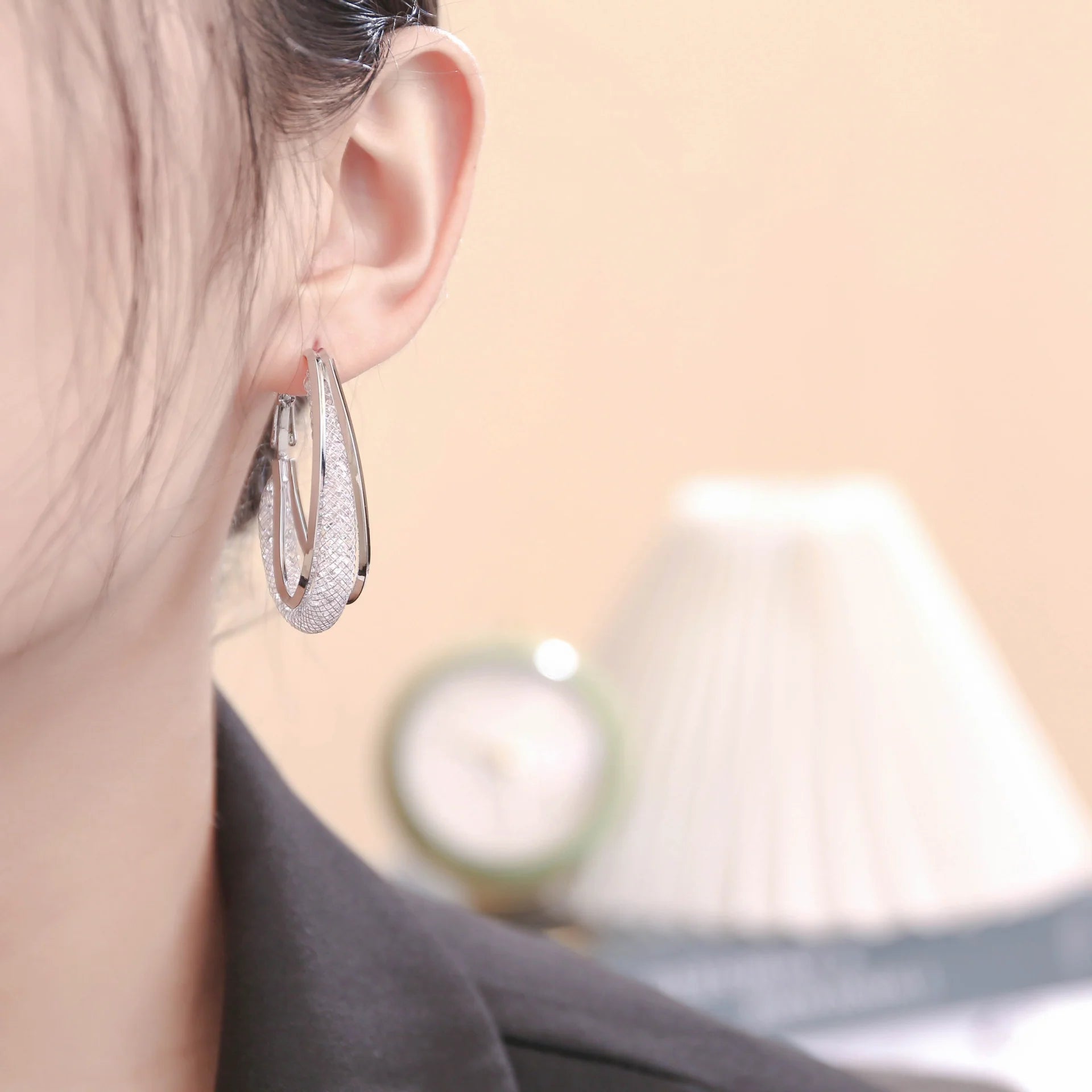 Vioraia Majestic Mesh Hoop Earrings