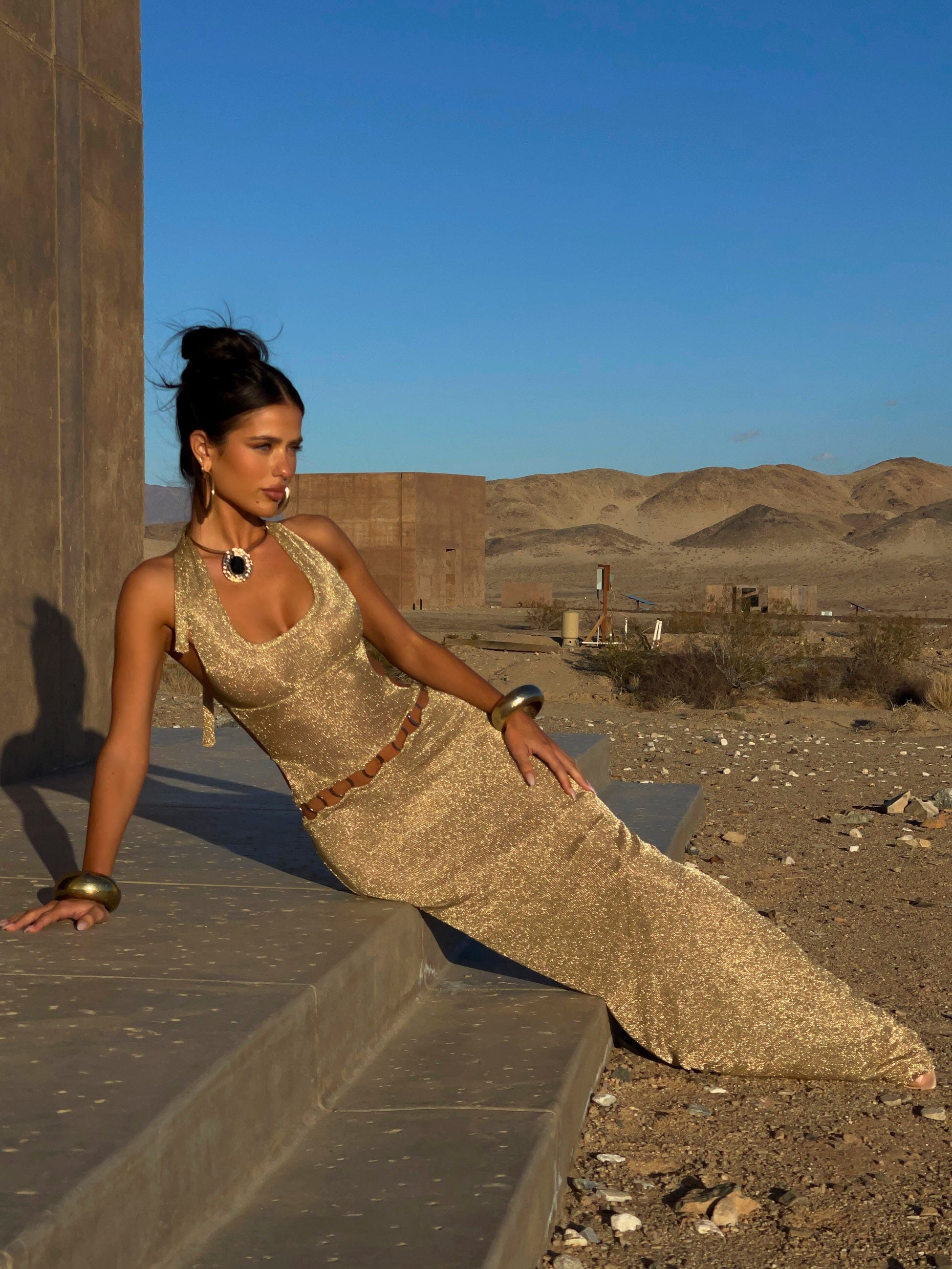 Lucy's CARMEN MAXI DRESS GOLD