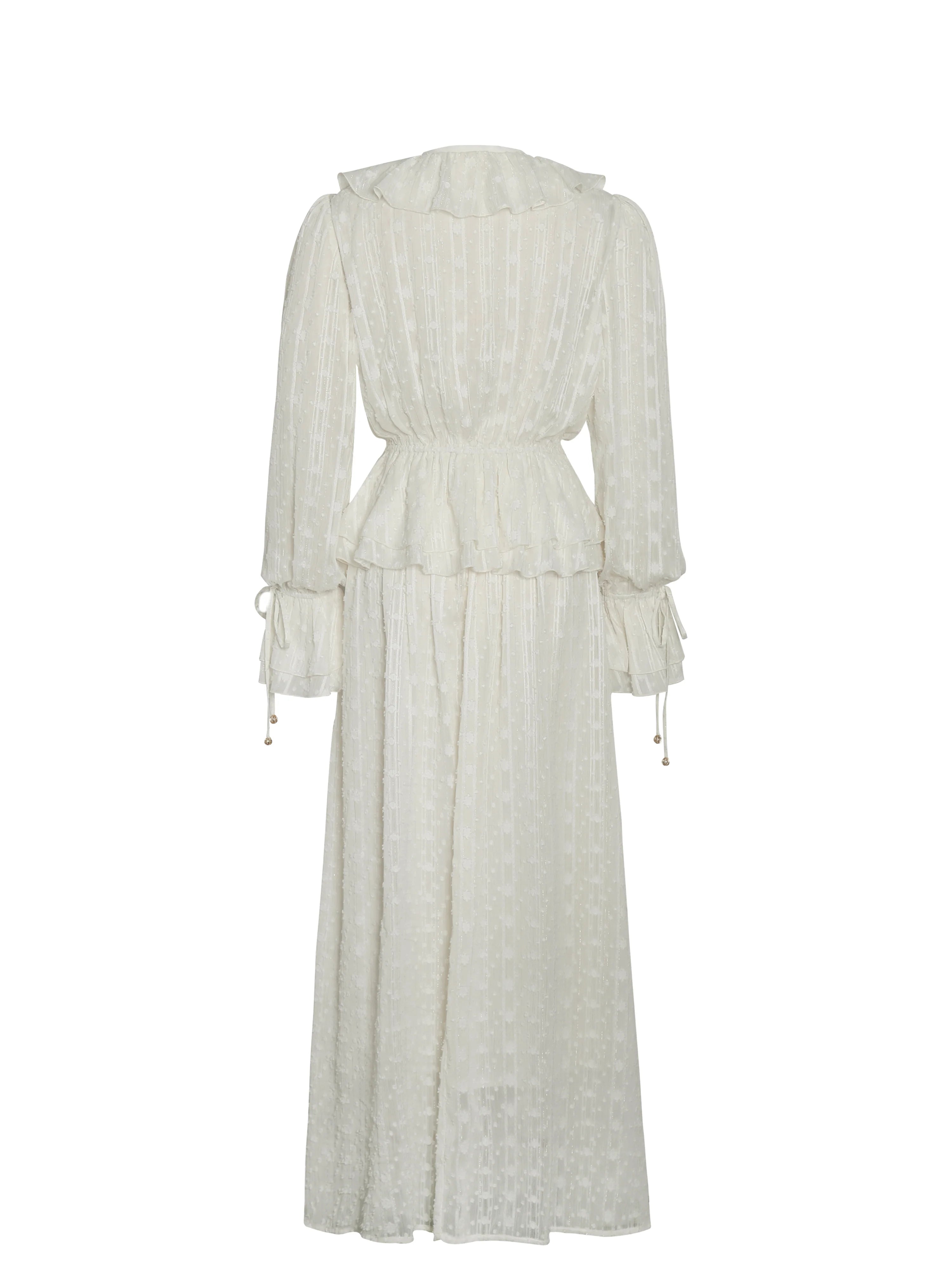 Safiya Jacquard Chiffon Long Sleeve Maxi Dress