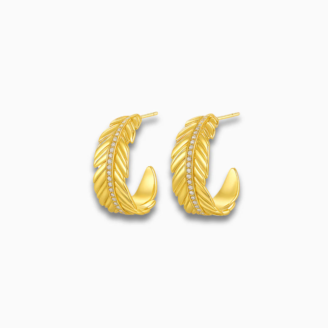 Vioraia Feather Crest Earrings