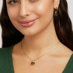 Vioraia Emerald Cube Necklace