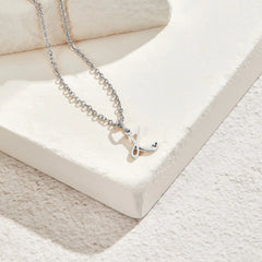 Vioraia Silver Letter Heart Necklace
