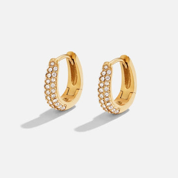 Vioraia Lily Crystal Hoop Earrings