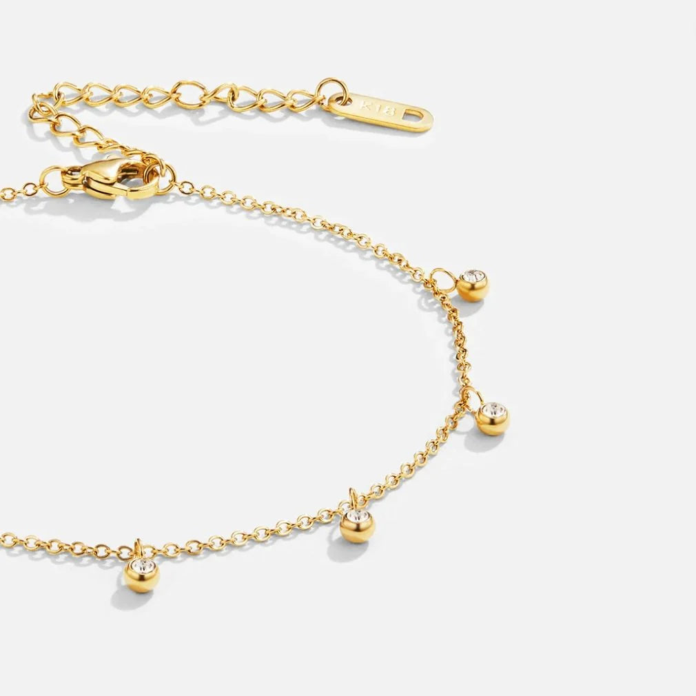 Vioraia Lana Crystal Droplet Anklet