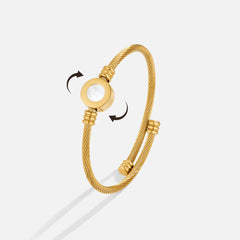 Vioraia Melinda Gold Rotatable Bangle