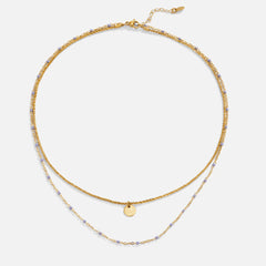 Vioraia Lia Layered Gold Coin Bead Necklace