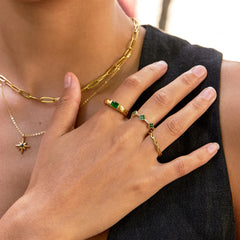 Vioraia Ember Gold & Emerald Ring