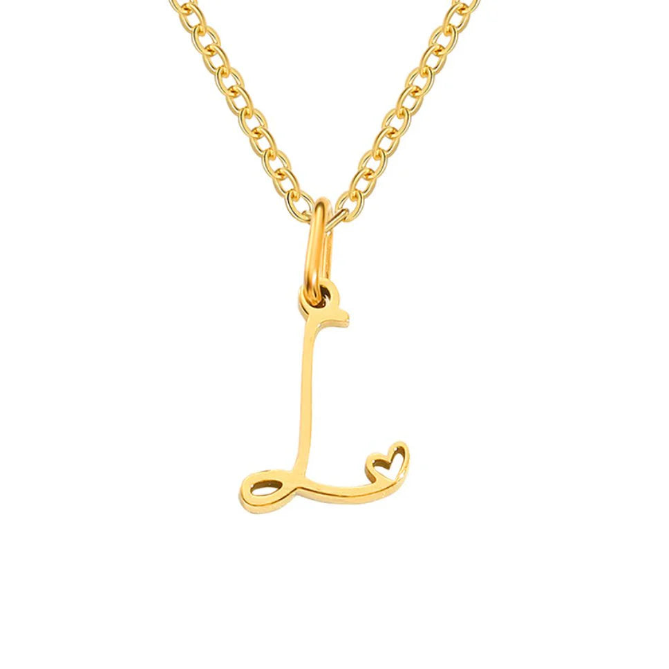 Vioraia Gold Letter Heart Necklace