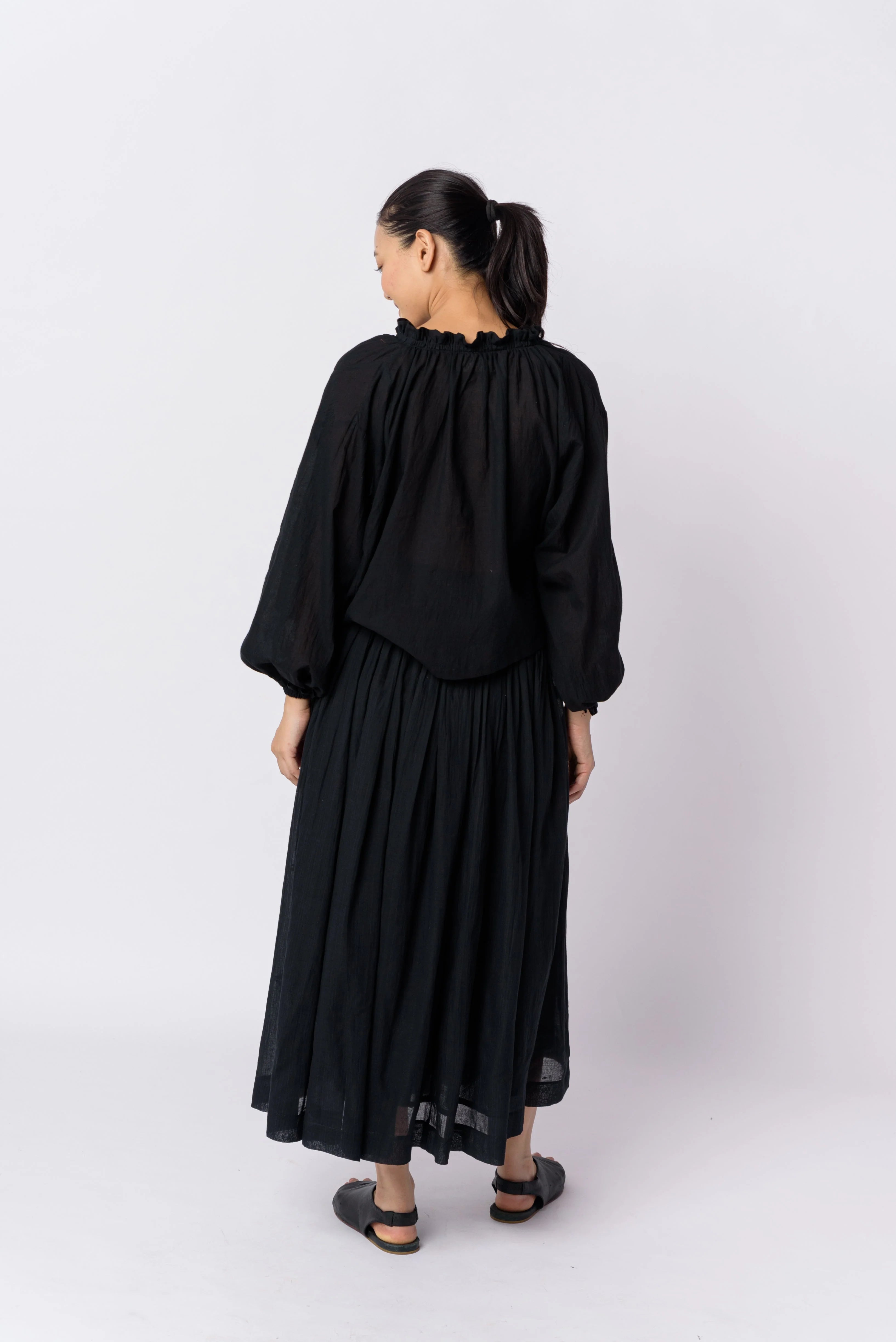 Classic black pull-on skirt