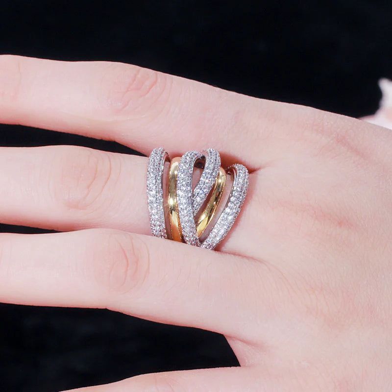 Vioraia Multi-Layer Sparkling Ring