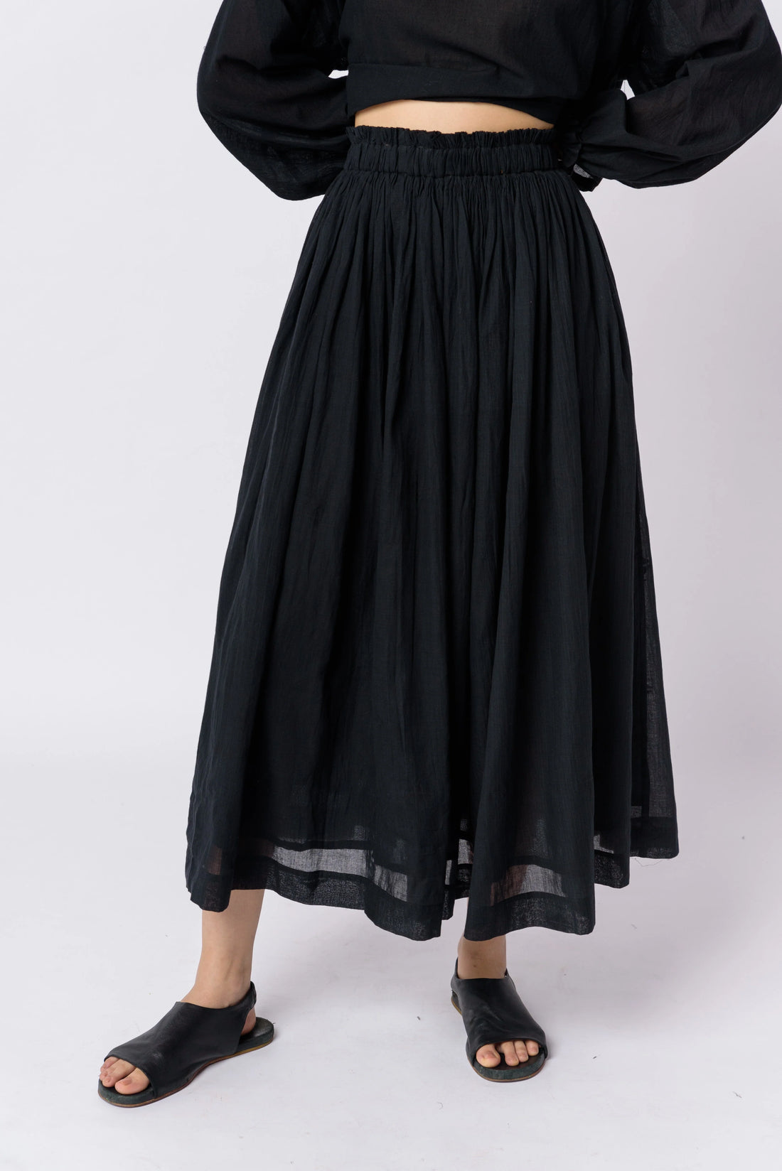Classic black pull-on skirt
