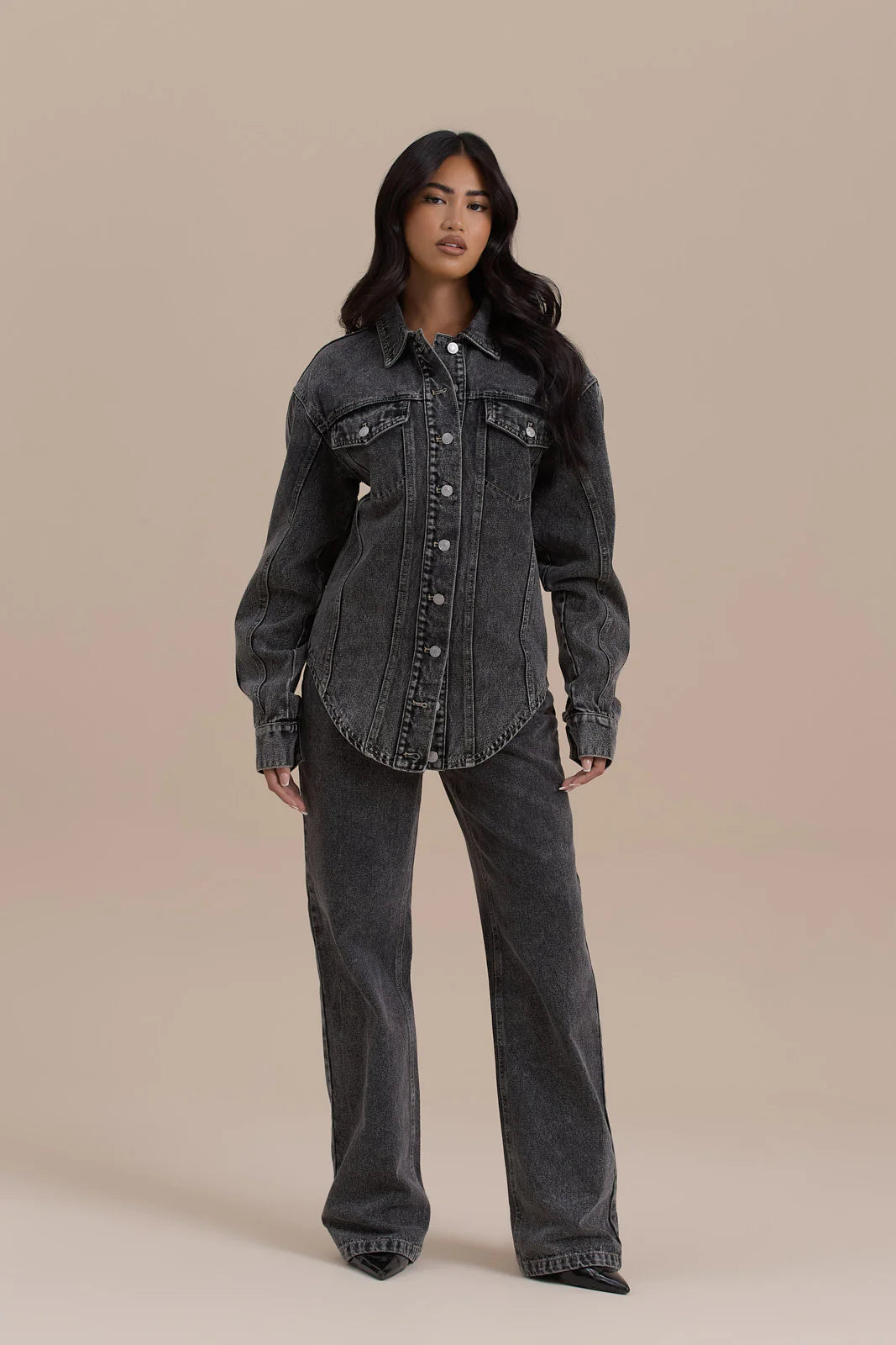 ALIX RELAXED FIT JACKET | DARK WASH DENIM
