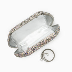Vioraia (CS) Juliet Rhinestones Clutch Bag - Silver