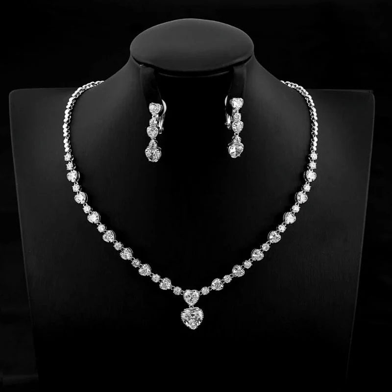 Vioraia Glistening Gemstone Hearts Jewelry Set
