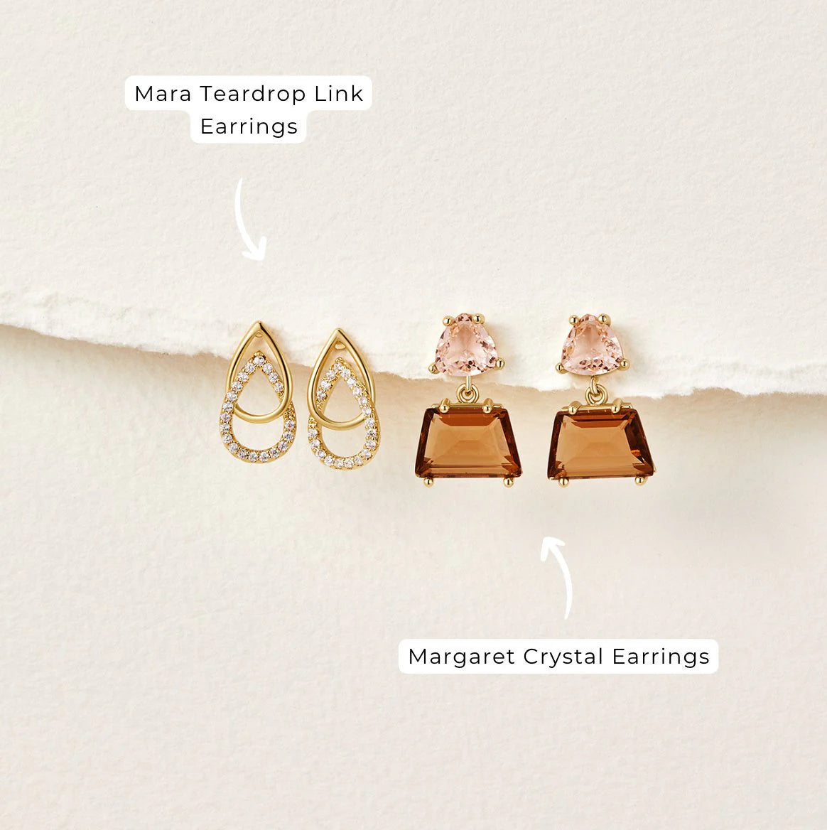 Vioraia Mara Teardrop Link Earrings