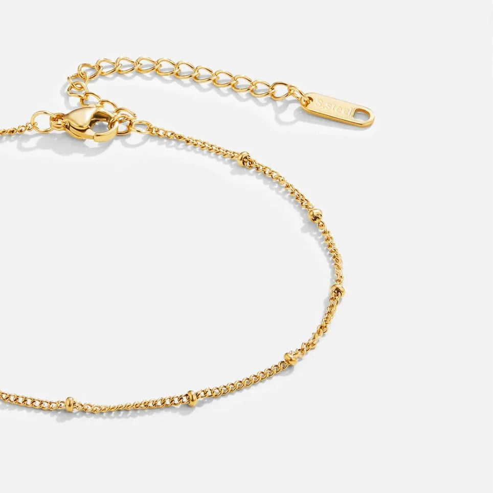 Vioraia Mira Beaded Gold Anklet