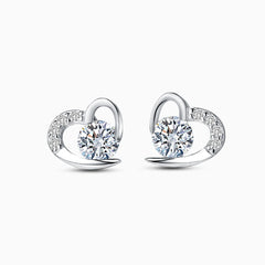 Vioraia Sparkling Love Stud Earrings