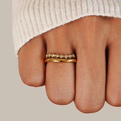 Vioraia Marissa White Crystal Layered Ring