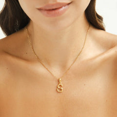 Vioraia Golden Bamboo Letter Pendant Necklace