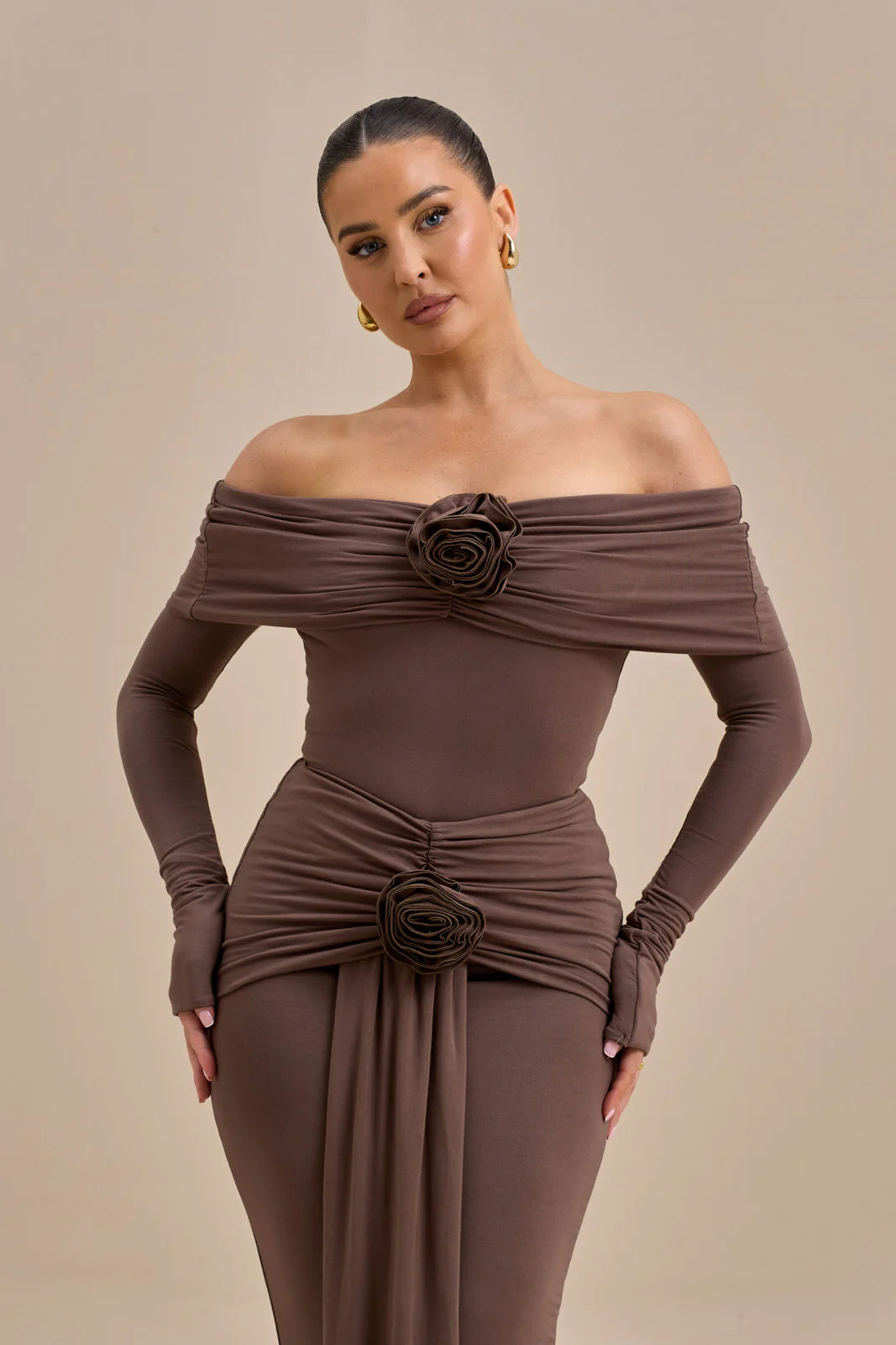 BELLE ROSE BODYSUIT | CHOC - SALE
