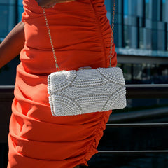 Vioraia Violeta Pearl Clutch Bag
