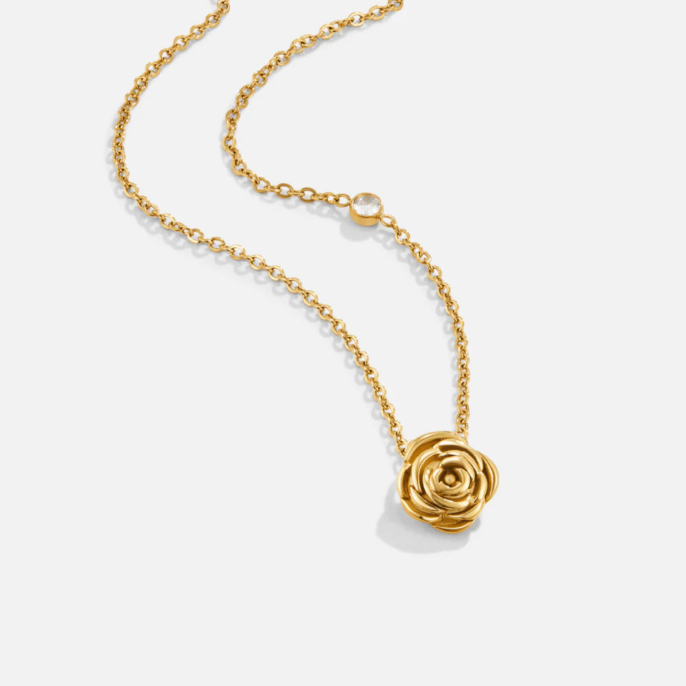 Vioraia Golden Rose Pendant Necklace