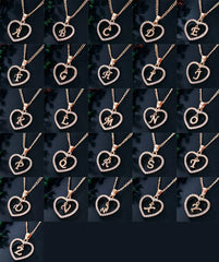 Vioraia Sparkling Heart Initial Necklace