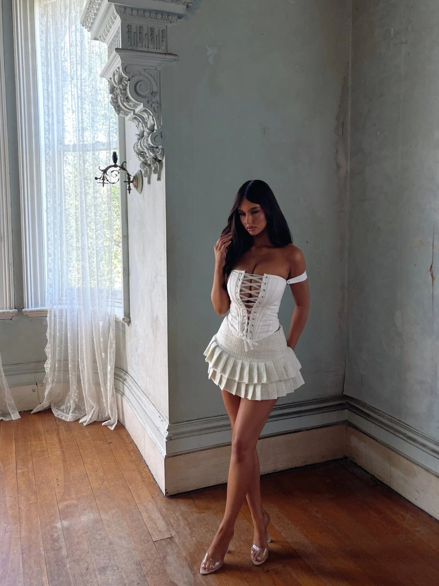 Lucy's QUINTANA MINI SKIRT WHITE