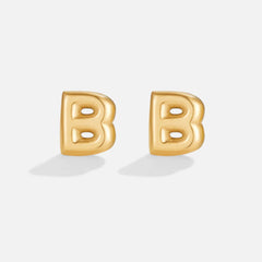 Vioraia Gold Bubble Letter Earrings