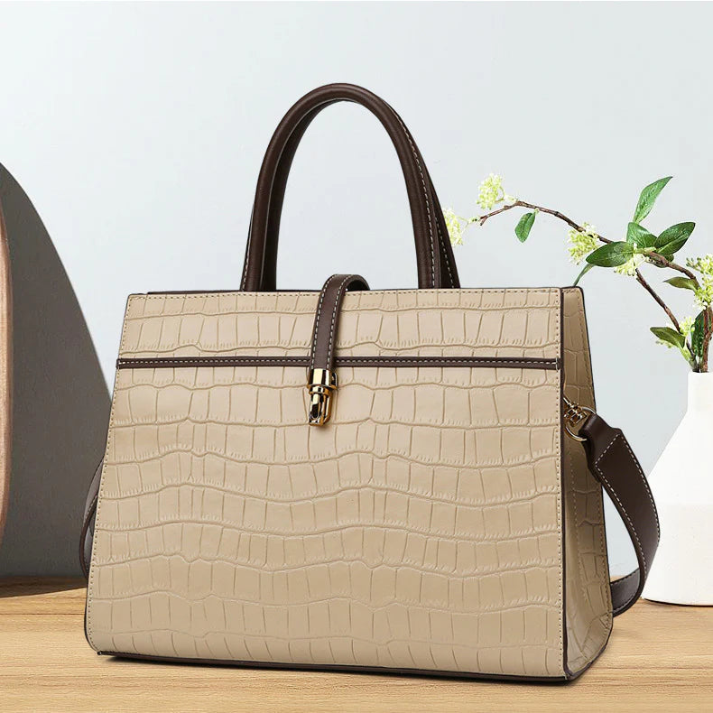 Vioraia Kate Crocodile Pattern Medium Tote Bag